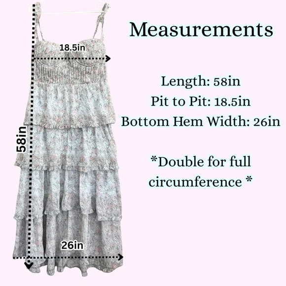 NWT ASTR the Label Midsummer Multi Floral Tiered Maxi Blue Dress Size XL Spring - Picture 5 of 9